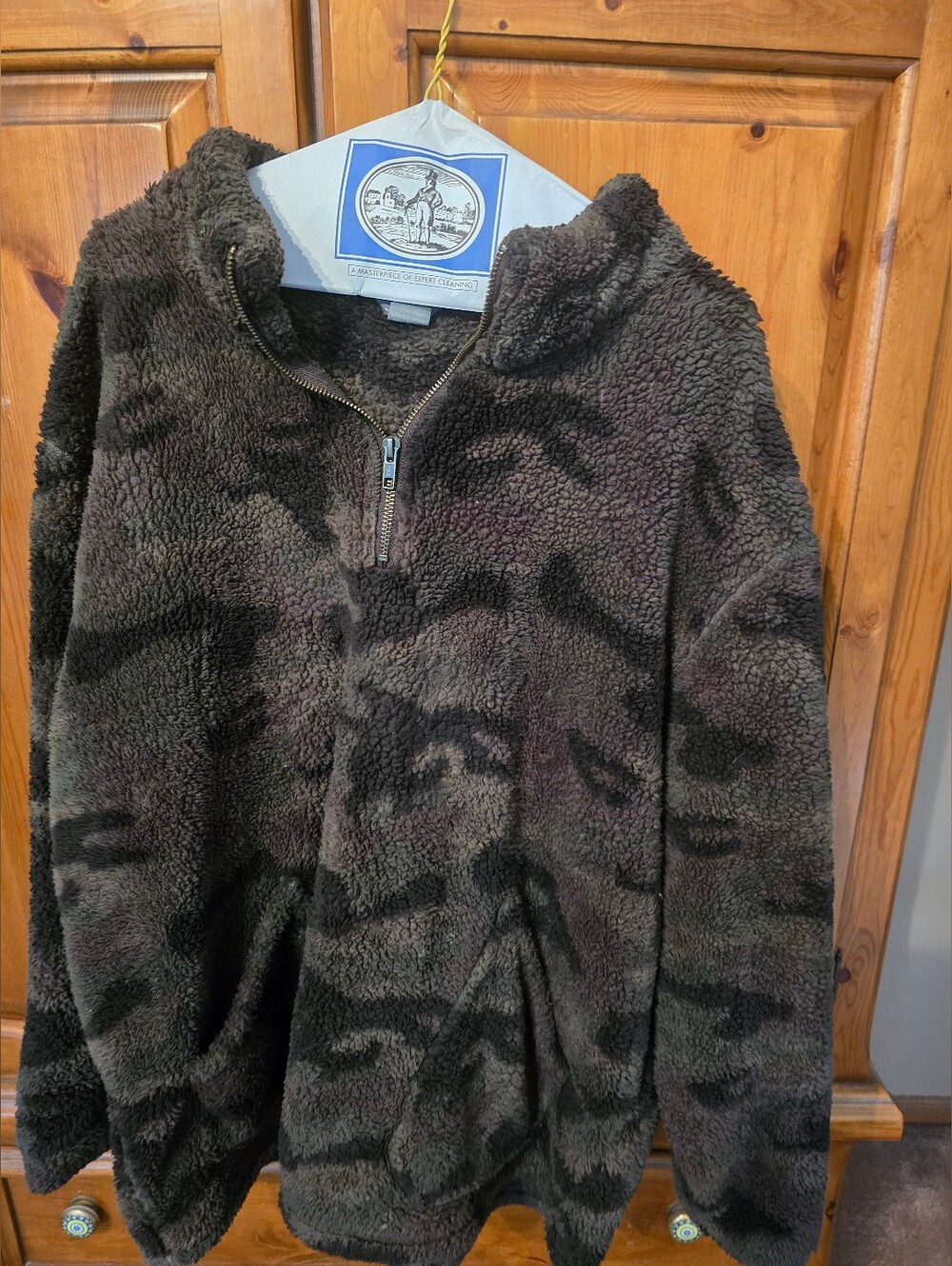 Natural Reflections Plush Sherpa Pullover in Dark Brown